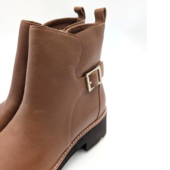 Naturalizer Delilah Leather Lug Sole Ankle Booties Brown Size US10M EU41 - Picture 11 of 11